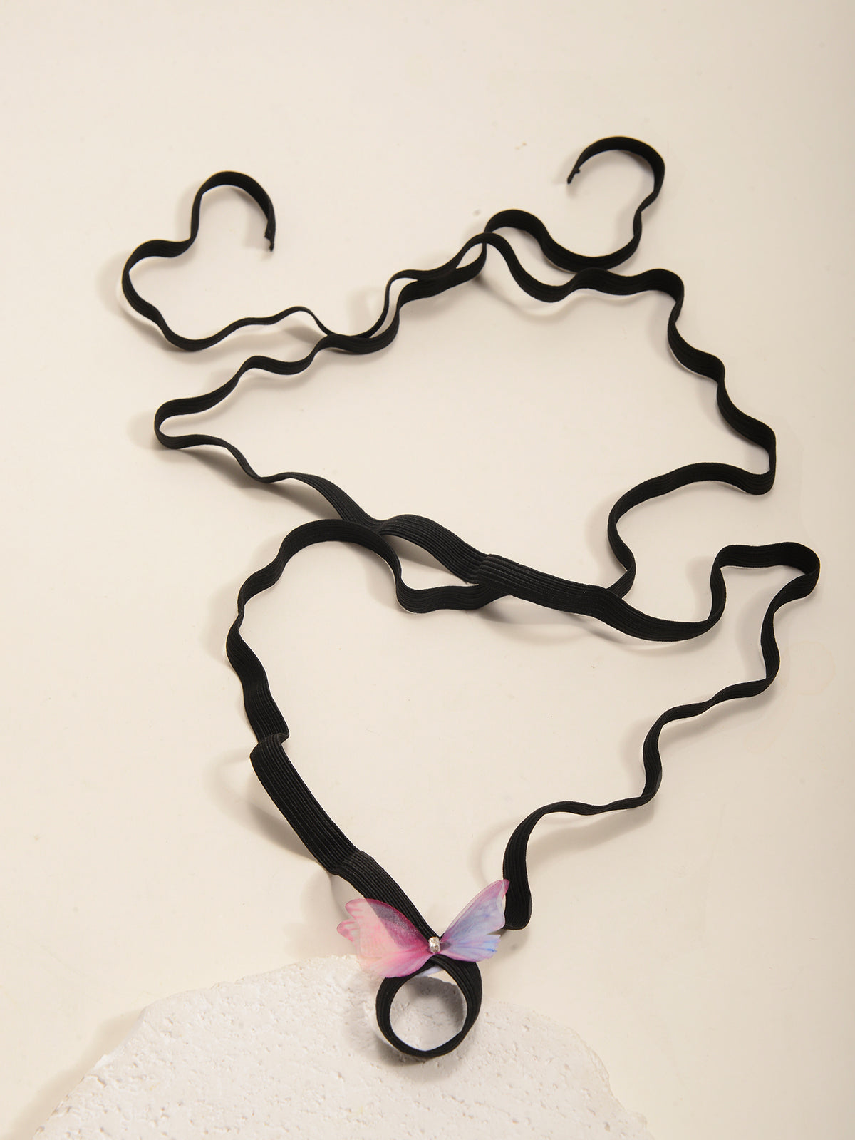Blue Magenta Butterfly Wrap Anklet with elastic band details | JL7403-01 | image 3