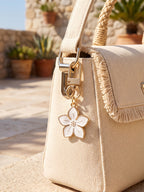 White cherry blossom keychain with floral accents | KCA070-05 | image 3