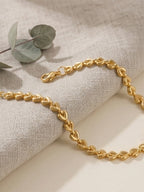 Gold-Tone Heart Tassel Anklet with stainless steel details | JL7431-01 | image 3