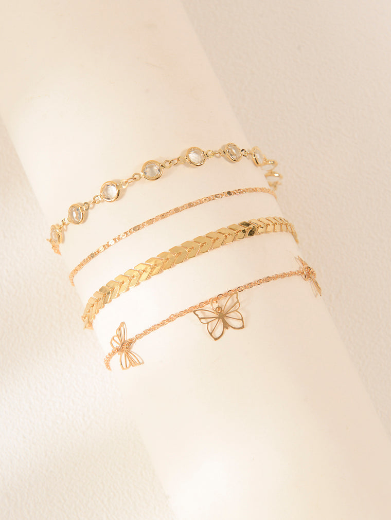 Butterfly Chain Anklet Set with zinc alloy details | JL7356-01 | image 3