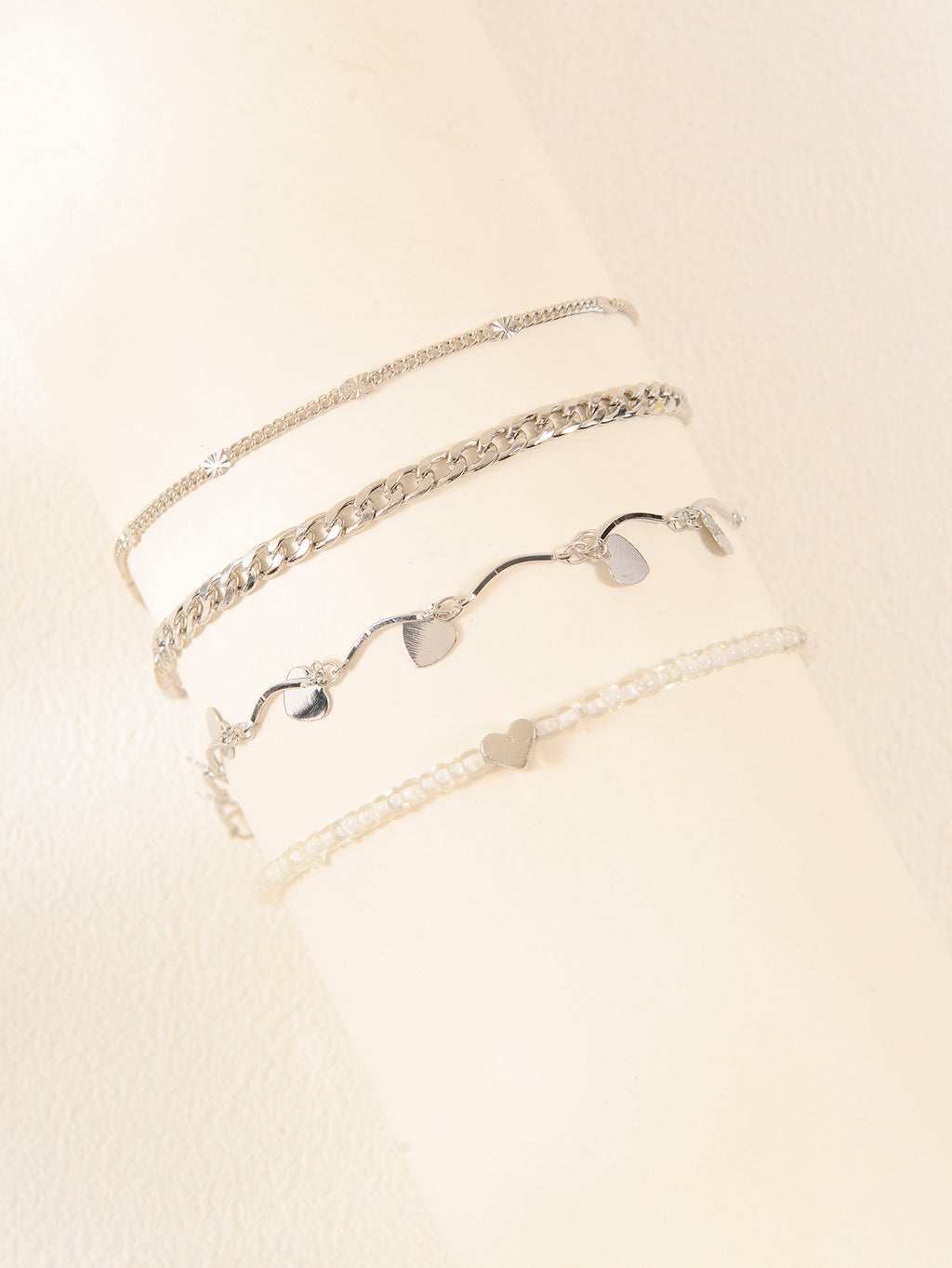 Heart Seed Bead Anklet Set with zinc alloy details | JL7345-05 | image 3