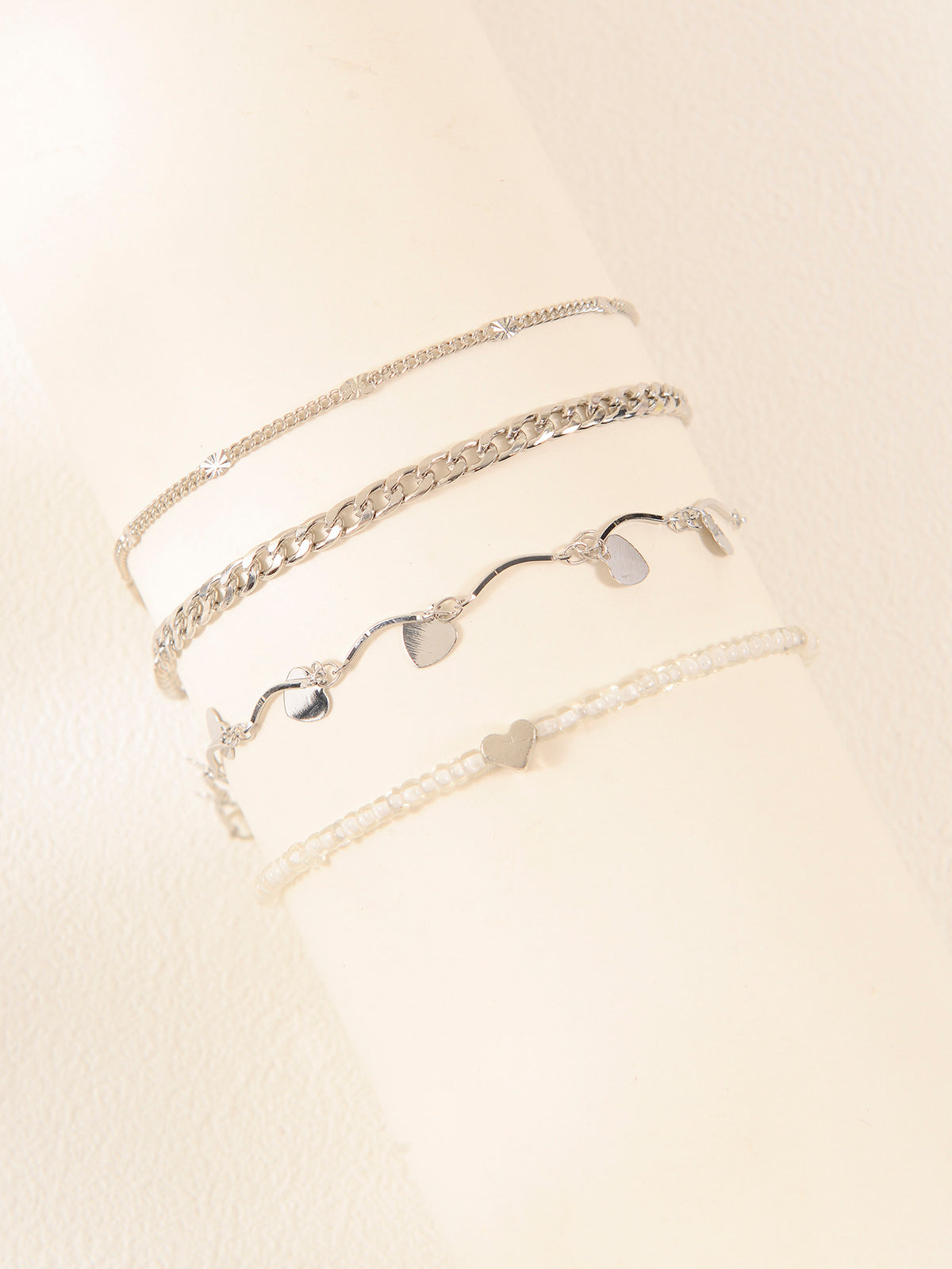 Heart Seed Bead Anklet Set with zinc alloy details | JL7345-05 | image 3