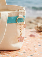 Pink cherry blossom keychain with floral accents | KCA070-10 | image 3