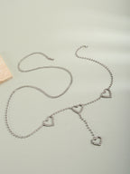 Silver-Tone Zircon Heart Waist Chain with synthetic zircon details | BCN0249-01 | image 3