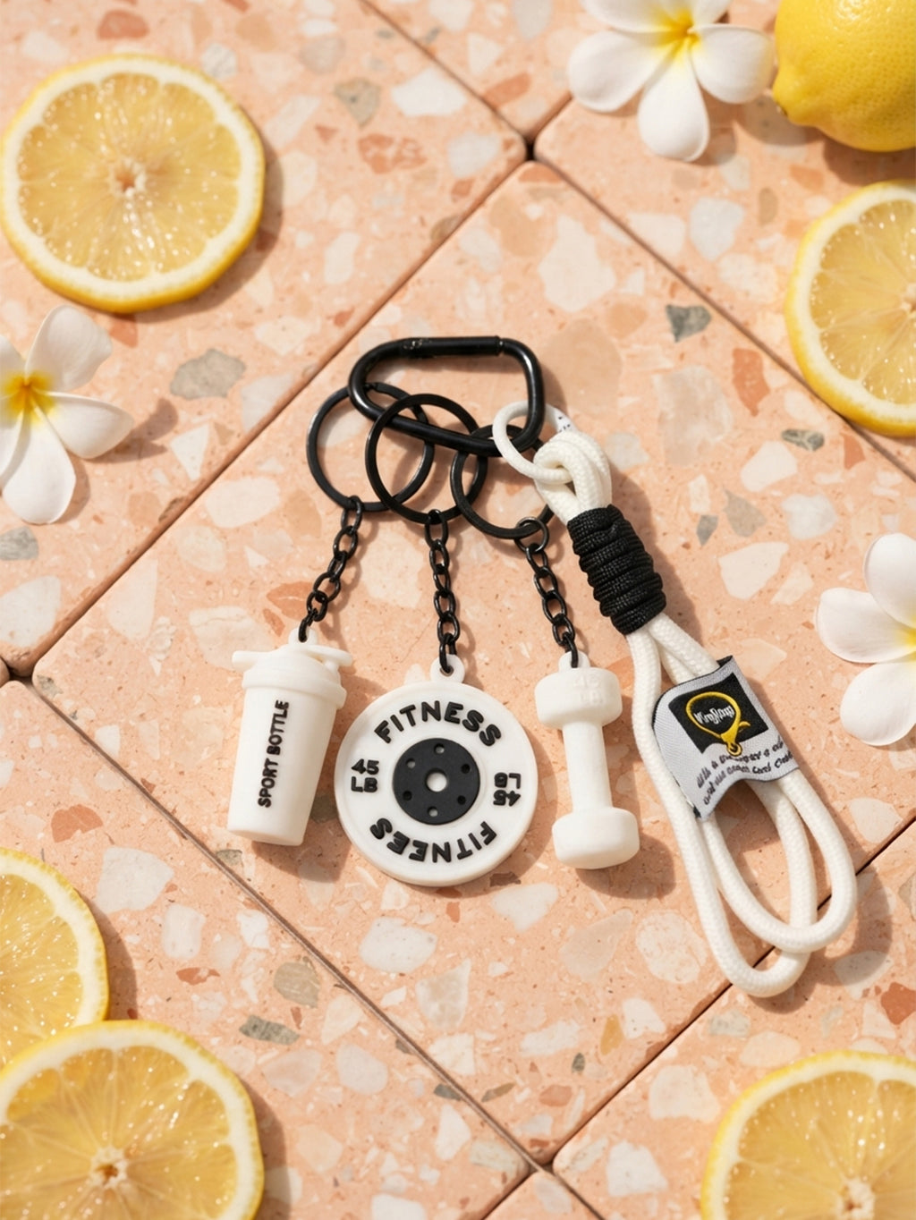 Mini barbell keychain with fitness theme | KCA085-07 | image 3