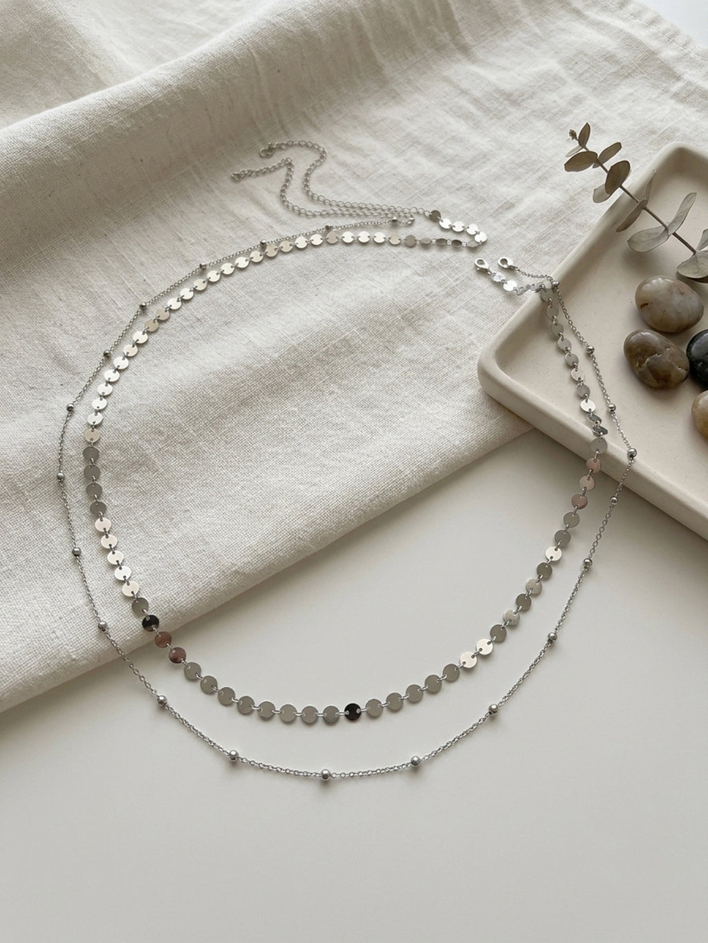 Silver-Tone Sequin Bead Waist Chain Set with stainless-steel details | BCN0826-01 | image 3