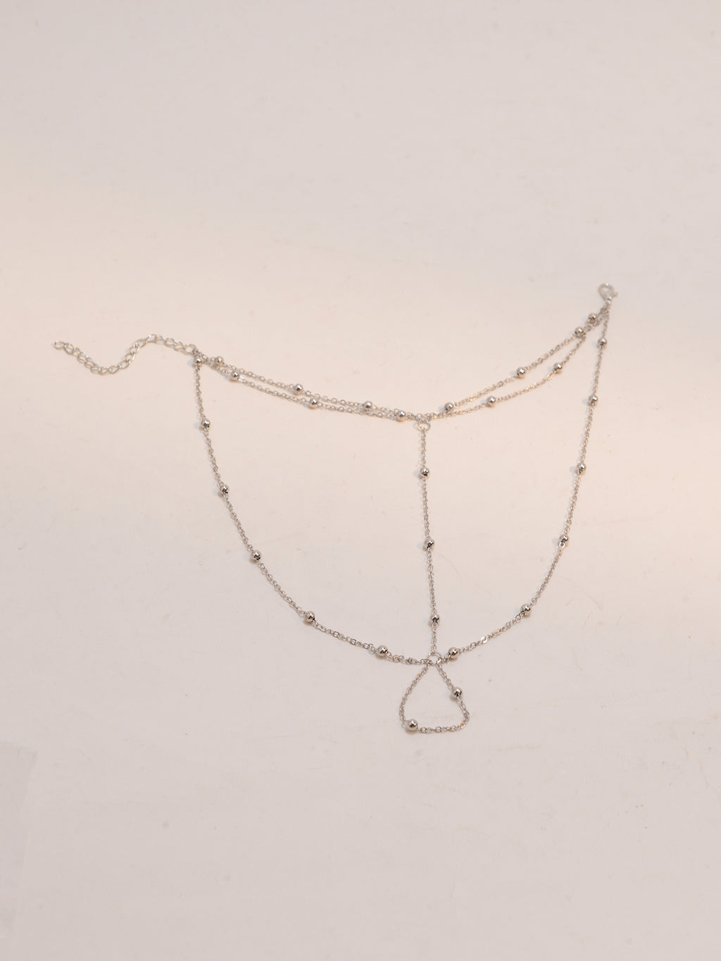 Silver-Tone Beaded Toe Anklet with zinc alloy details | JL7391-02 | image 3