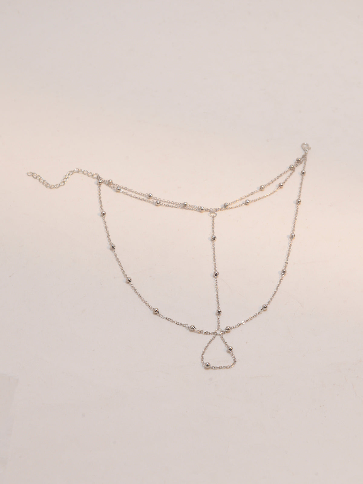 Silver-Tone Beaded Toe Anklet with zinc alloy details | JL7391-02 | image 3