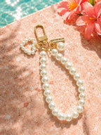 Heart bag charm with faux pearl beads | KCA056-02 | image 3