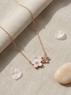 Rose Gold-Tone Mother-of-Pearl Blossom Necklace with alloy hardware | NA899-01 | image 3