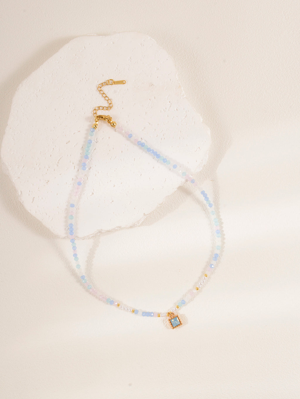 Blue Purple Faux Crystal Necklace with imitation crystal details | NA561-03 | image 3