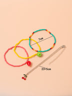 Fruit Charm Beaded Anklet Set with plastic and alloy details | JL7221-01 | image 3