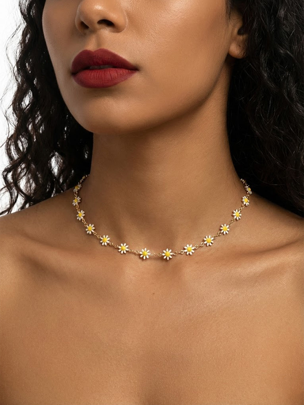 Daisy Chain Necklace with iron hardware | NA900-01 | image 3