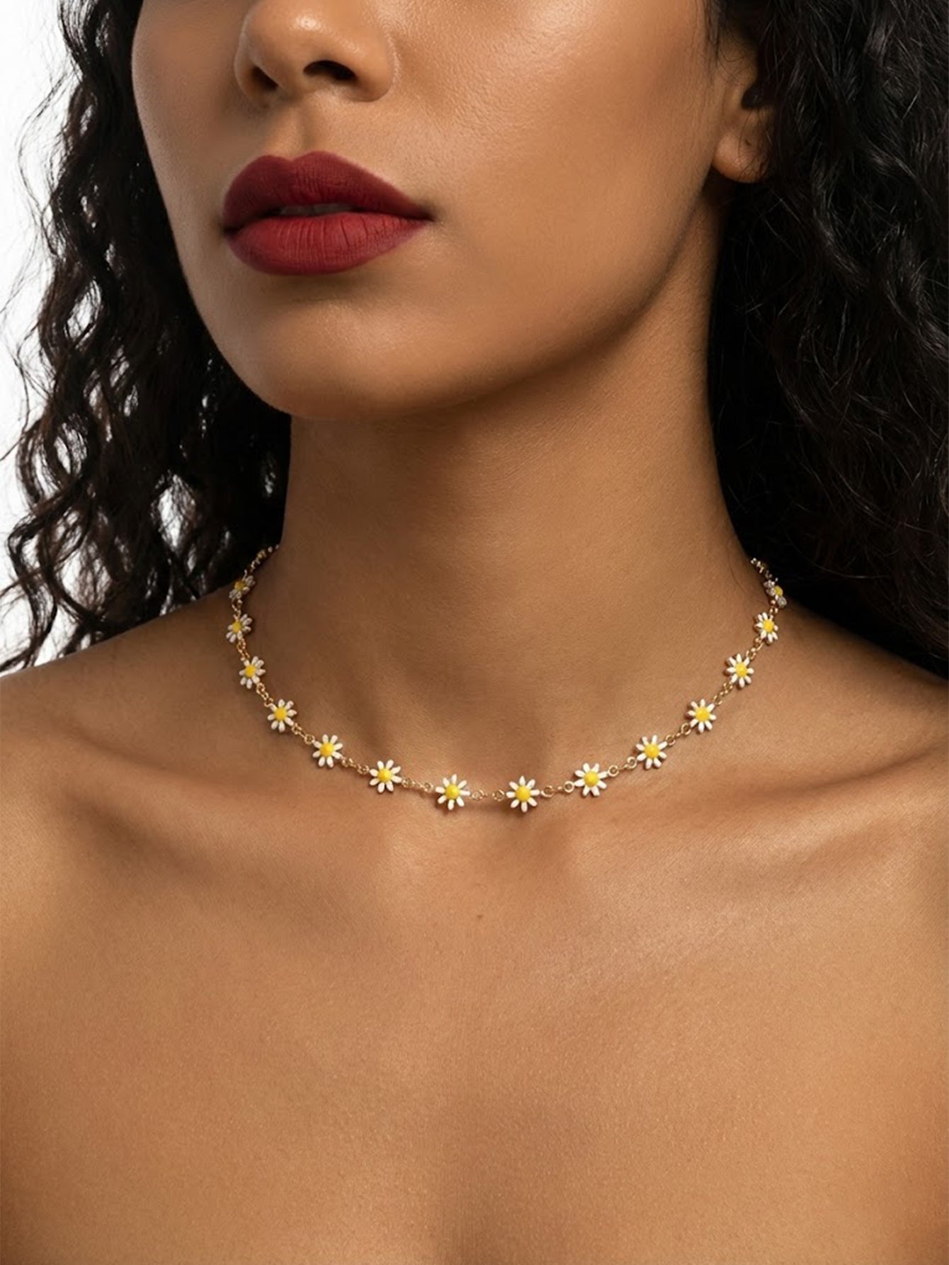 Daisy Chain Necklace with iron hardware | NA900-01 | image 3