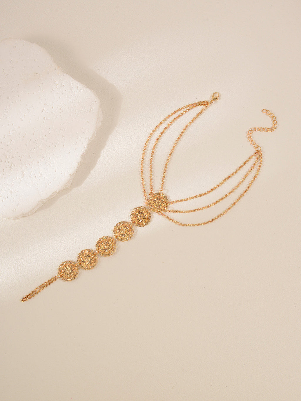 Gold-Tone Coin Toe Anklet with zinc alloy details | JL7336-01 | image 3