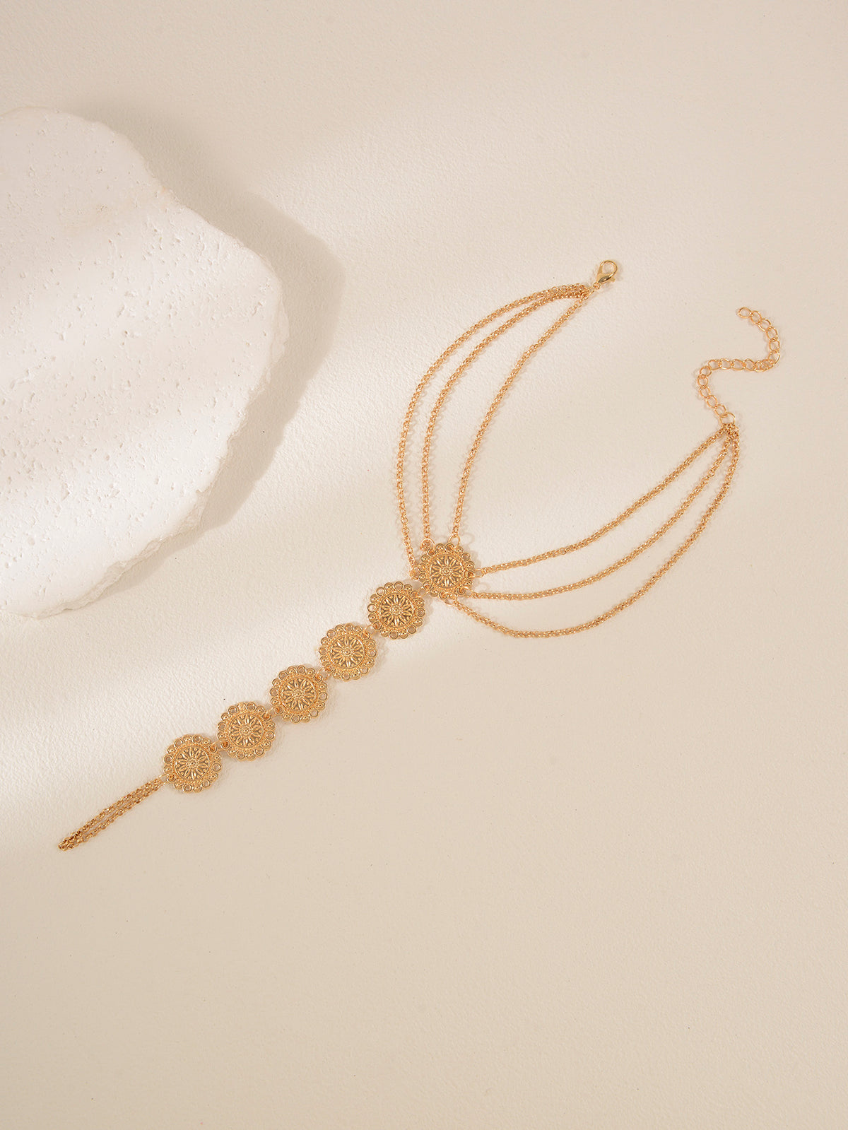 Gold-Tone Coin Toe Anklet with zinc alloy details | JL7336-01 | image 3
