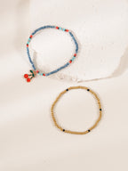 Cherry Beaded Cord Anklet Set with plastic details | JL7267-01 | image 3