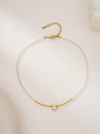 White Crystal Heart Necklace with zinc-alloy hardware | NA493-01 | image 3