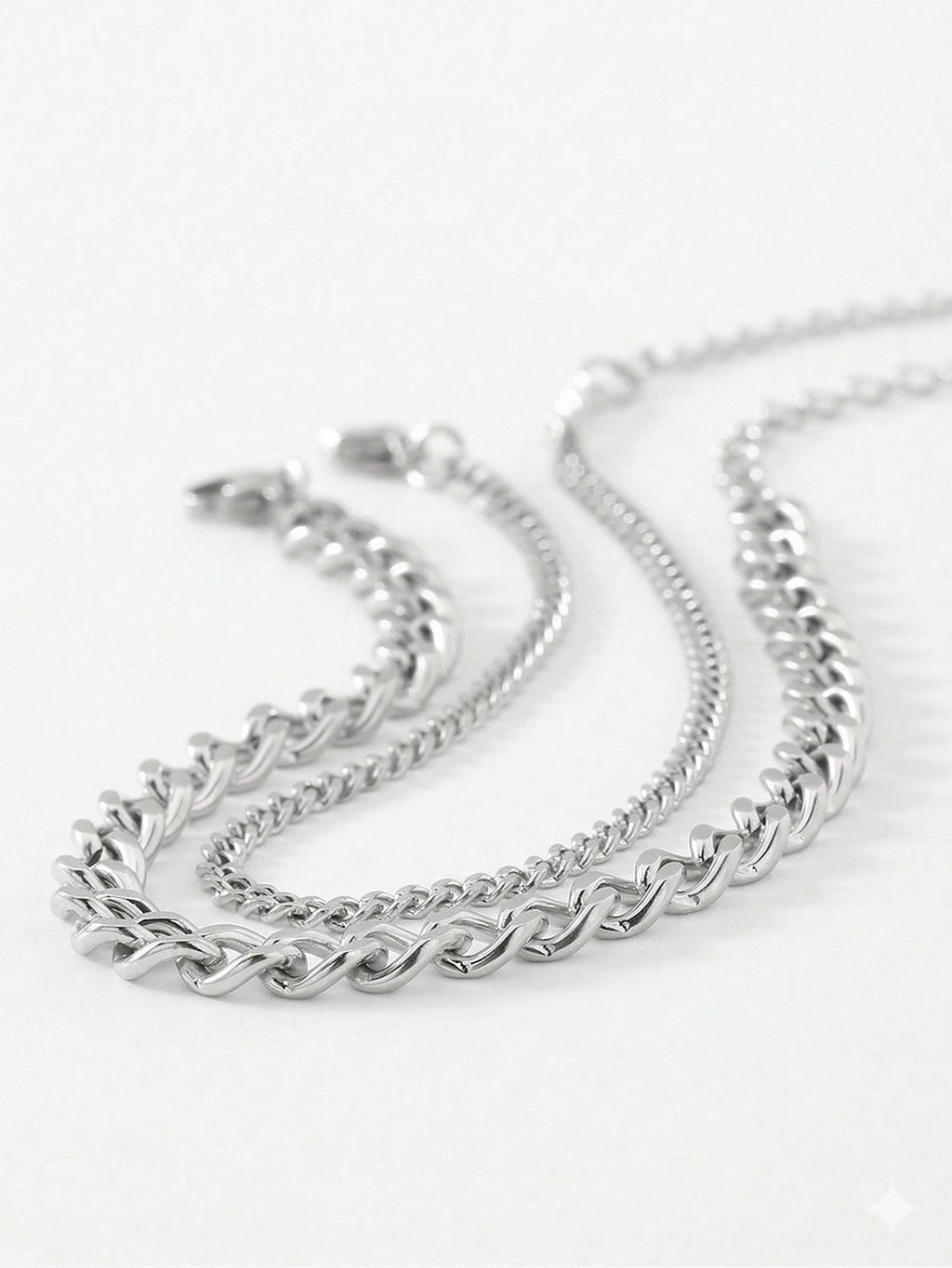 Stainless Steel Cuban Anklet Set with stainless steel details | JL7425-02 | image 3