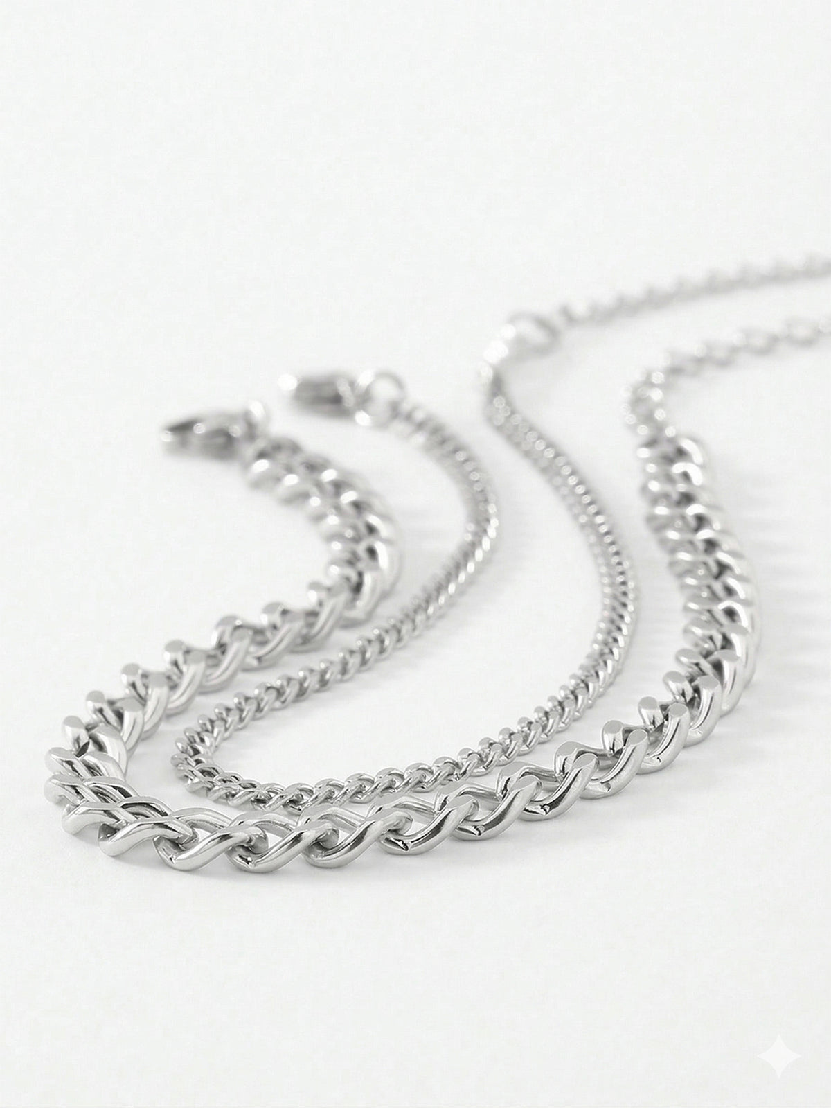 Stainless Steel Cuban Anklet Set with stainless steel details | JL7425-02 | image 3
