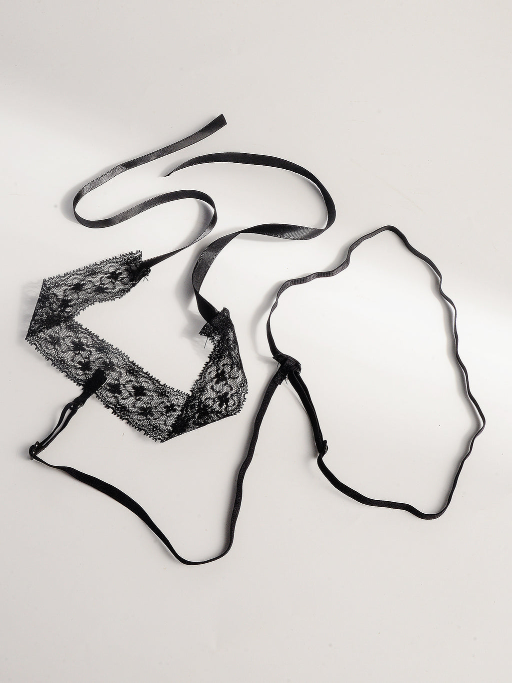 Black Lace Garter Body Chain with polyester straps | BCN0755-02 | image 3