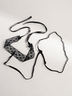 Black Lace Garter Body Chain with polyester straps | BCN0755-02 | image 3
