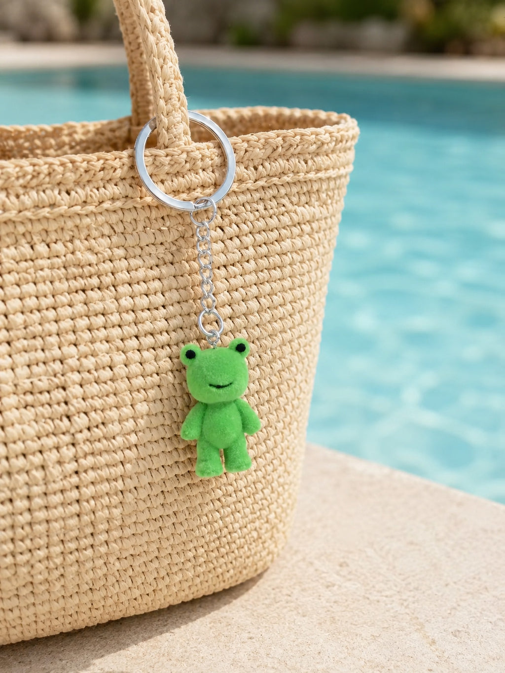 Mini green frog plush keychain and bag charm | KCA069-01 | image 3