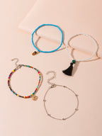 Beaded Tassel Anklet Set with plastic details | JL7216-01 | image 3