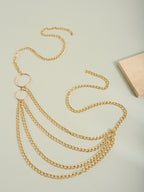 Gold-Tone Chunky Ring Tassel Waist Chain with zinc-alloy details | BCN0243-01 | image 3