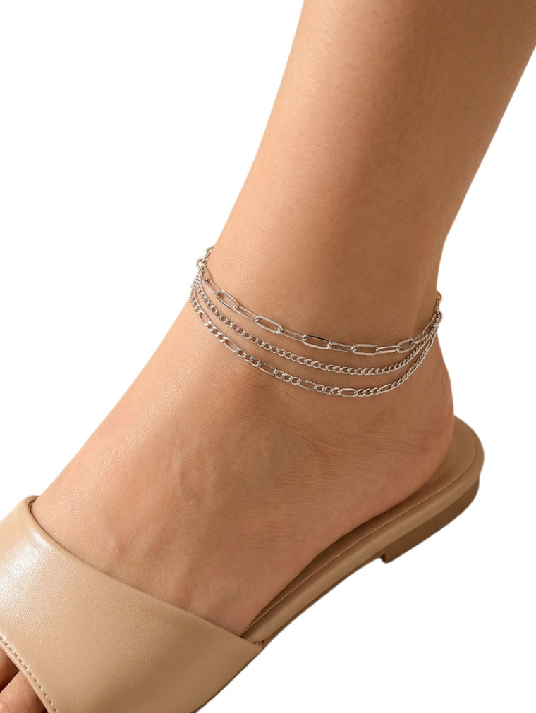 Triple-Layer Chain Anklet with zinc alloy details | JL7382-01 | image 3