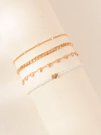 Heart Seed Bead Anklet Set with zinc alloy details | JL7345-01 | image 3