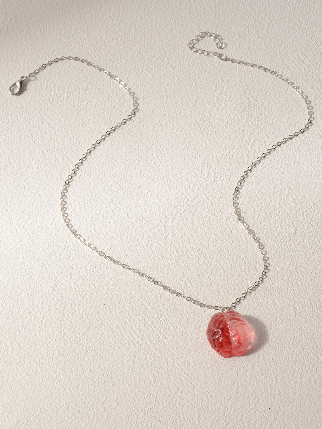 Red Brain Pendant Necklace with plastic components | NA721-01 | image 3