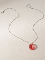 Red Brain Pendant Necklace with plastic components | NA721-01 | image 3
