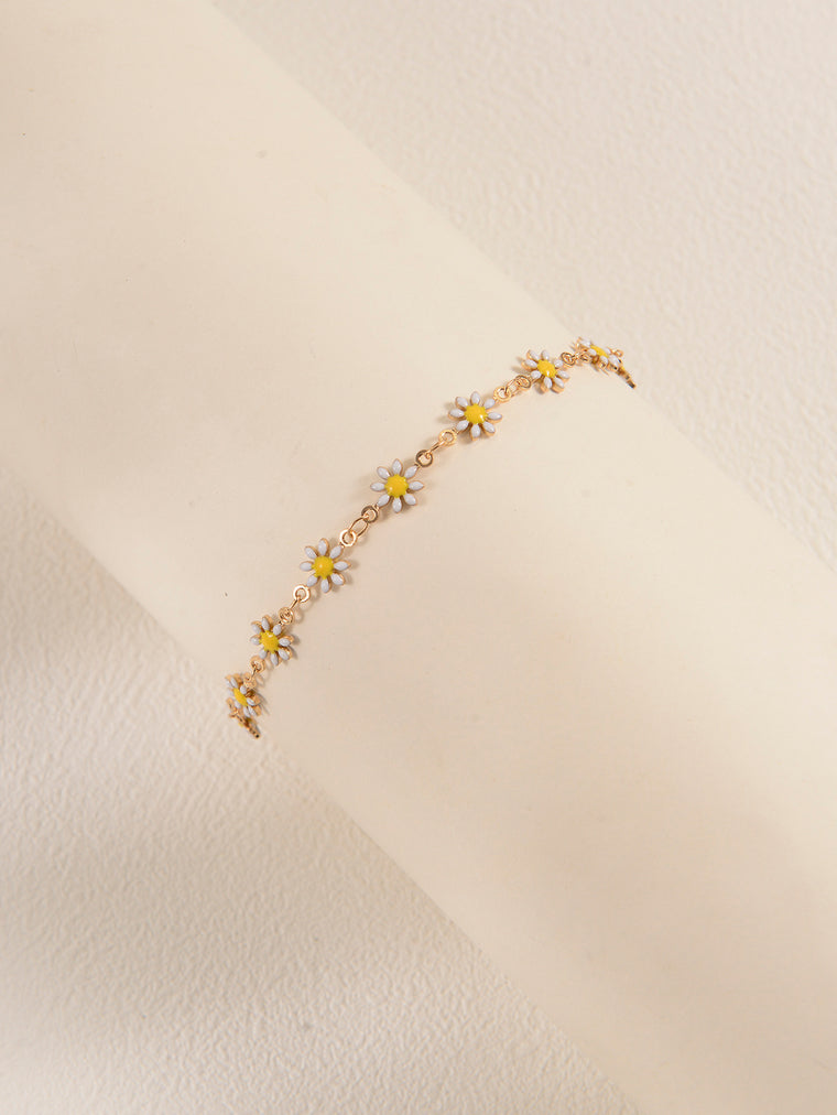 Gold-Tone Daisy Anklet with zinc alloy details | JL7366-01 | image 3
