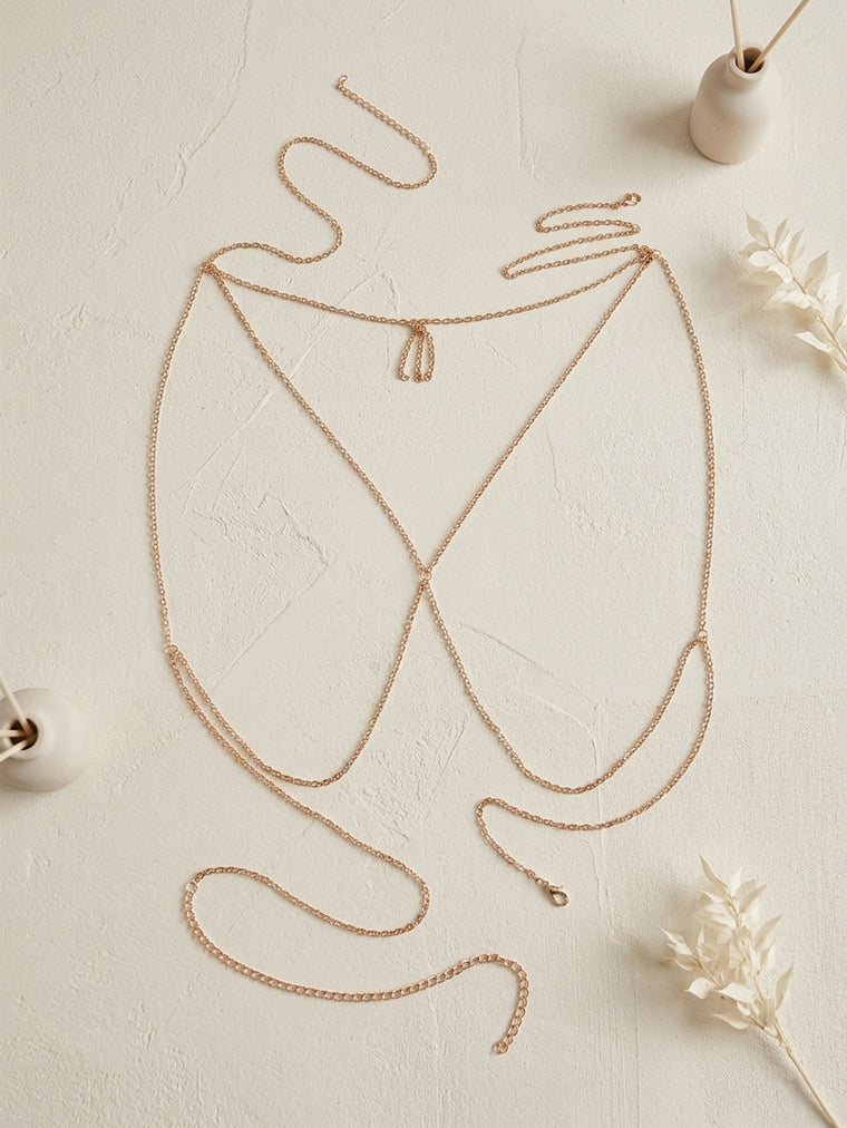 Gold-Tone Costume Body Chain with zinc-alloy details | BCN0205-01 | image 3