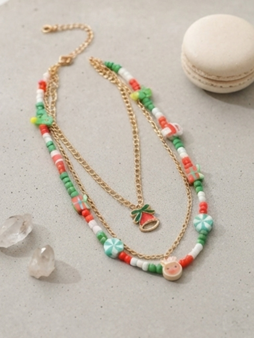 Christmas Bell Layered Bead Necklace with zinc-alloy hardware | NA722-03 | image 3
