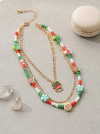 Christmas Bell Layered Bead Necklace with zinc-alloy hardware | NA722-03 | image 3