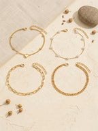 Faux Pearl Heart Layered Anklet Set with copper and plastic details | JL7433-01 | image 3