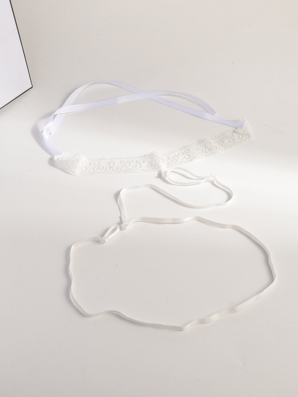 White Lace Garter Body Chain with polyester straps | BCN0759-01 | image 3