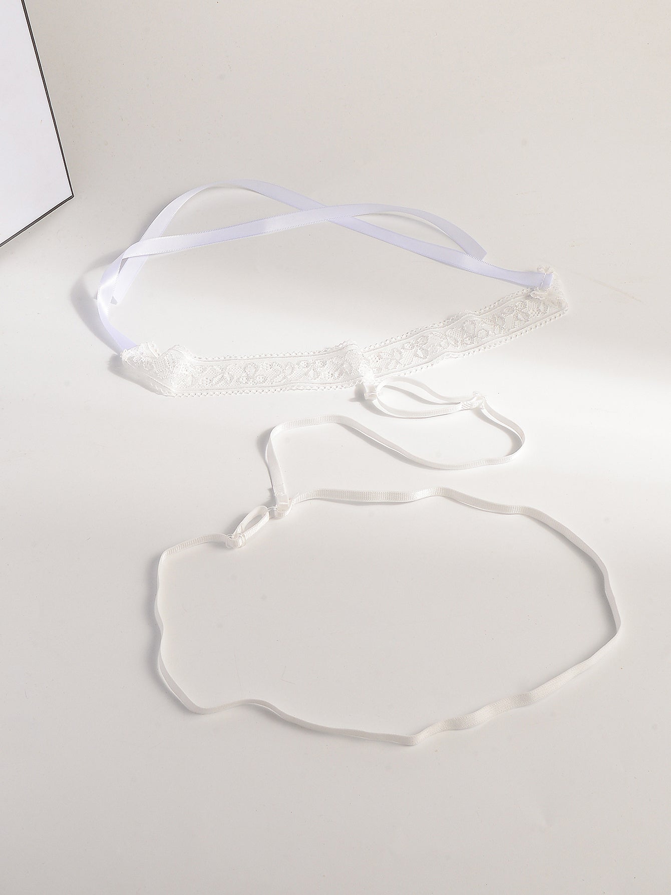 White Lace Garter Body Chain with polyester straps | BCN0759-01 | image 3