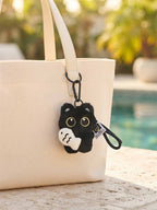 Black cat plush keychain with strawberry accent | KCA077-01 | image 3