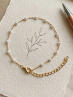 Single Strand Pearl Anklet with plastic and zinc alloy details | JL7428-01 | image 3