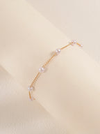 Faux Pearl Gold-Tone Anklet with zinc alloy and plastic details | JL7367-01 | image 3