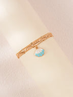 Blue Ombre Shell Layered Anklet with zinc alloy details | JL7380-01 | image 3