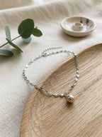 Silver-Tone Bead Anklet with stainless steel details | JL7424-01 | image 3