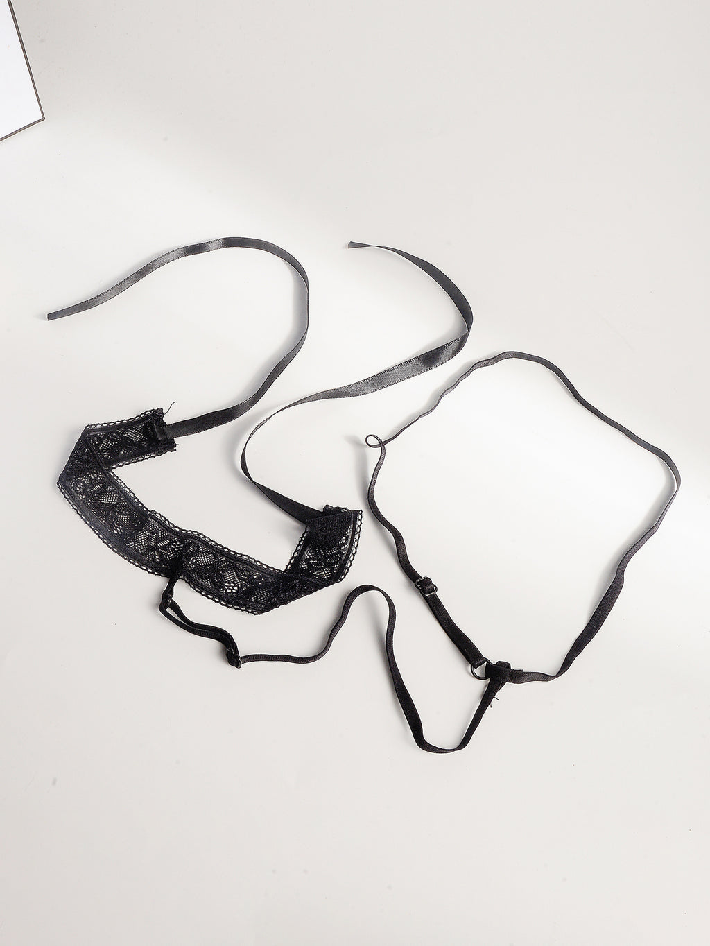Black Lace Garter Body Chain with polyester straps | BCN0759-02 | image 3