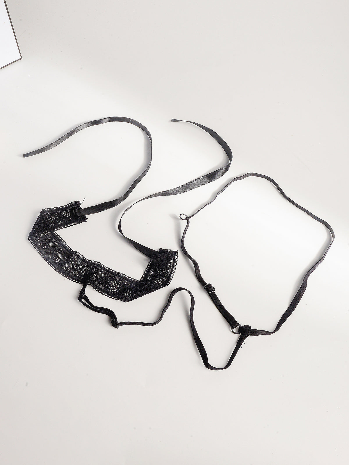 Black Lace Garter Body Chain with polyester straps | BCN0759-02 | image 3