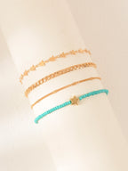Heart Seed Bead Anklet Set with zinc alloy details | JL7345-07 | image 3