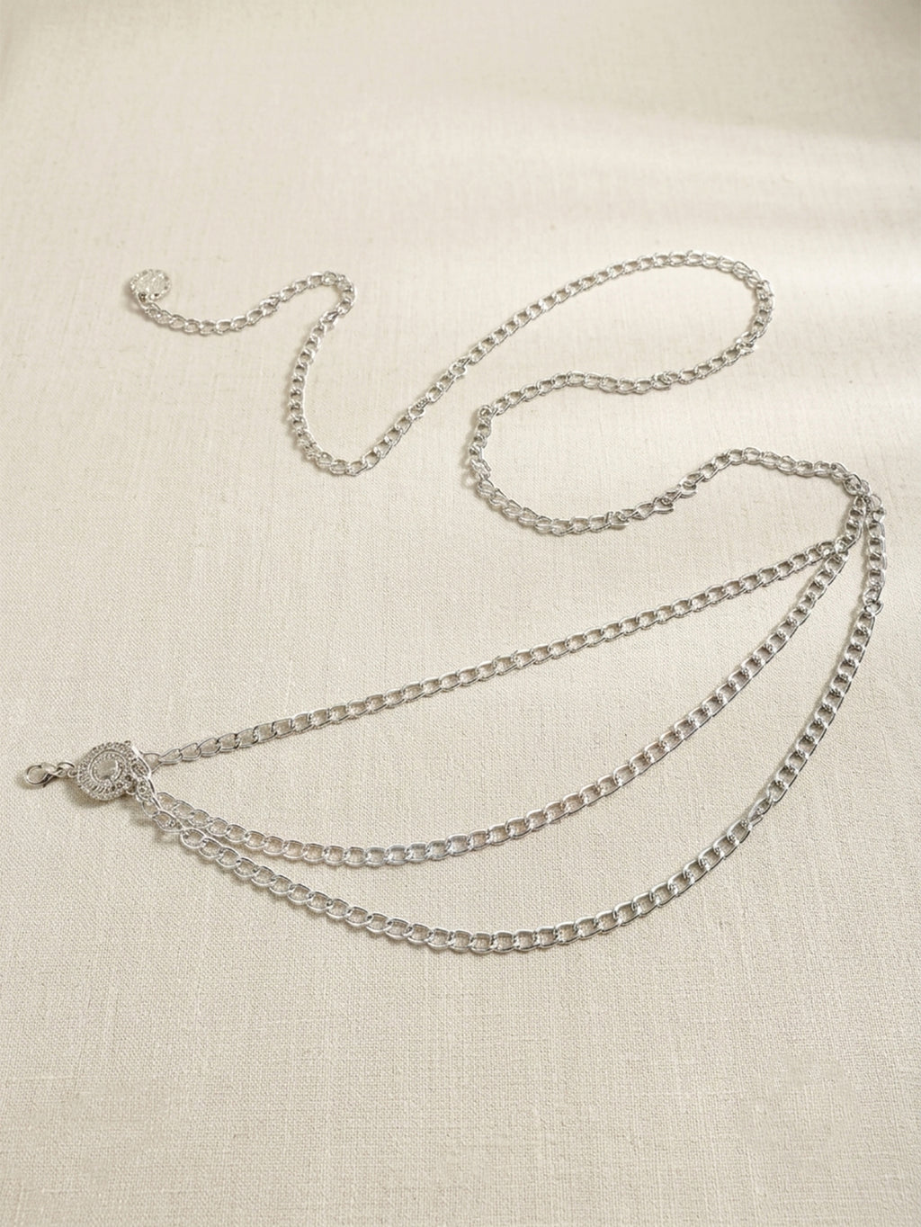 Silver-Tone Shield Chain Waist Chain with zinc-alloy details | BCN0234-02 | image 3
