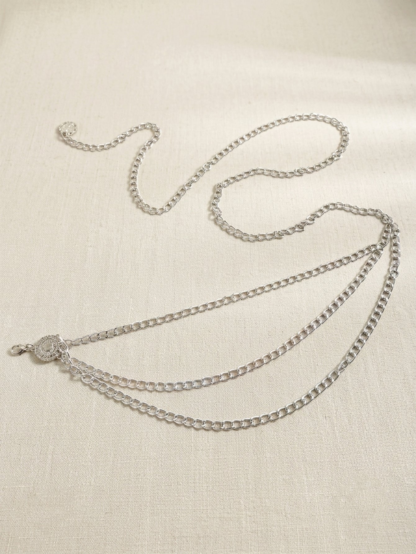 Silver-Tone Shield Chain Waist Chain with zinc-alloy details | BCN0234-02 | image 3